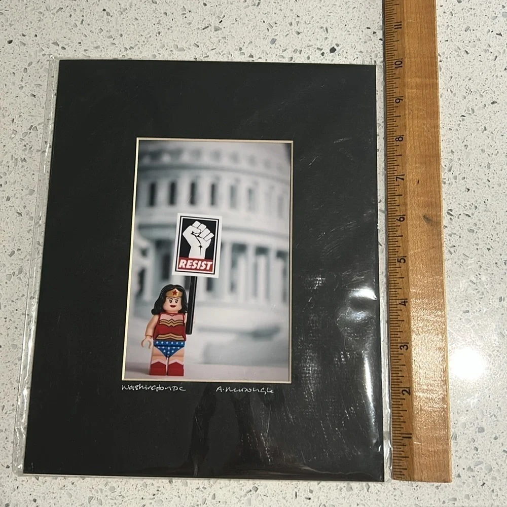 Joe Shymanski A. Mcdougle Wonder Woman Lego Washington DC Resist Matted Print